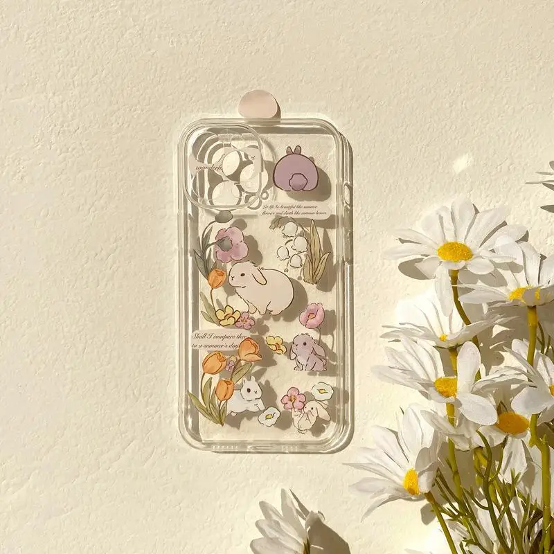 

Cute Little Rabbit Soft Silica Gel Phone Case For IPhone7 8 11 12 13 14 Pro Max X XS XR Plus SE