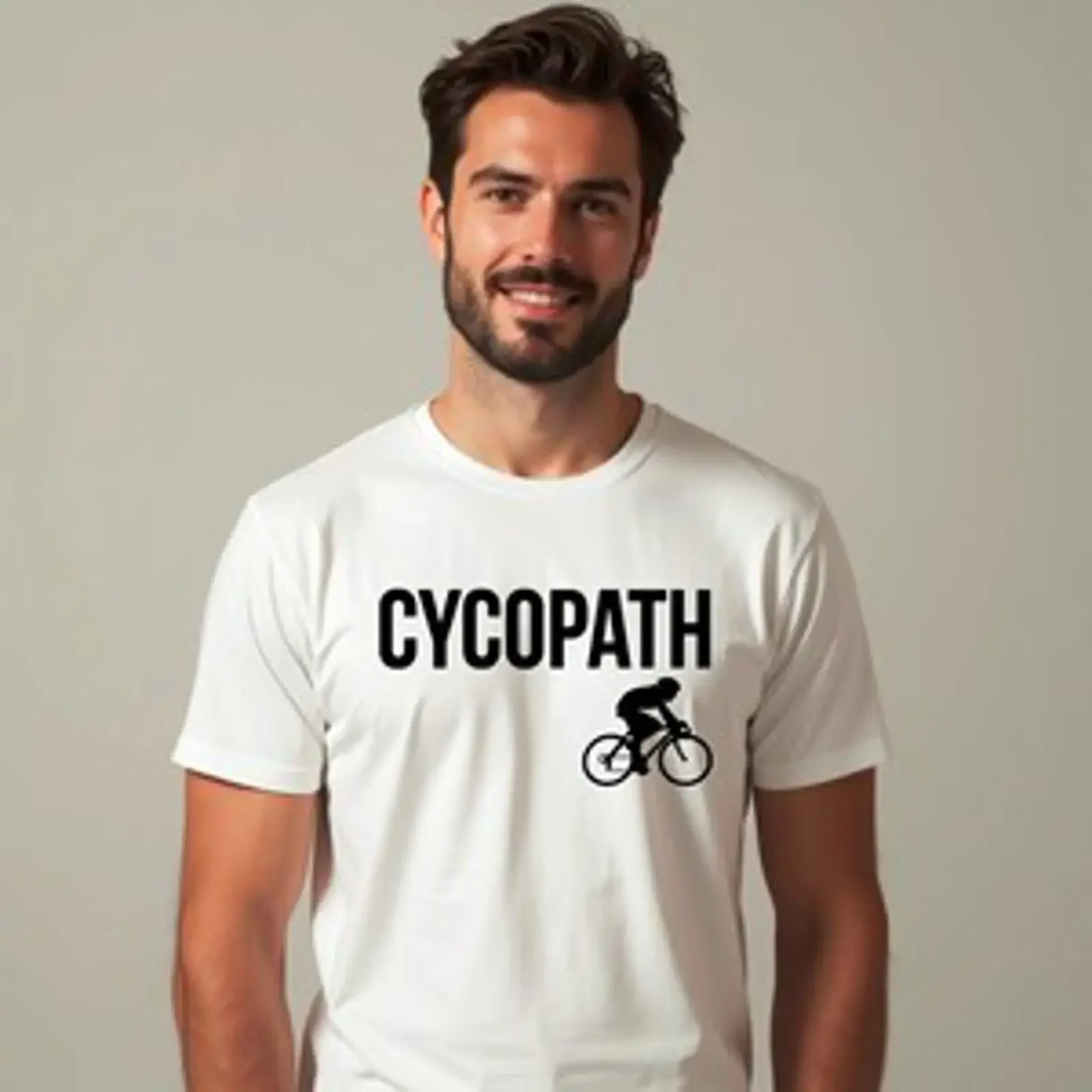 Фото Забавная футболка для велосипедистов Cycopath, винтажная дышащая уличная одежда для мужчин, с игрой слов, отличный подарок для велосипедистов №1