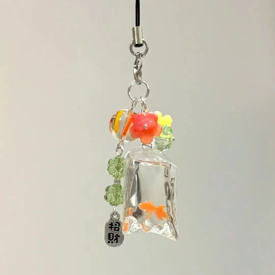 Фото НОВЫЕ милые подвески для телефона Koifish, красочные счастливые чехлы для iPhone 15, ПЗС-камера, школьный портфель, кулон, брелок №1