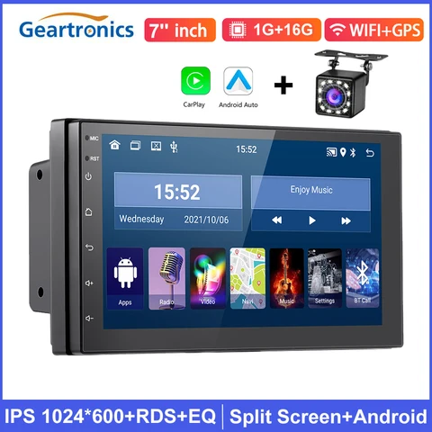 Автомагнитола на Android 11, мультимедийный плеер с 7 "сенсорным экраном, радио и GPS, типоразмер 2 Din