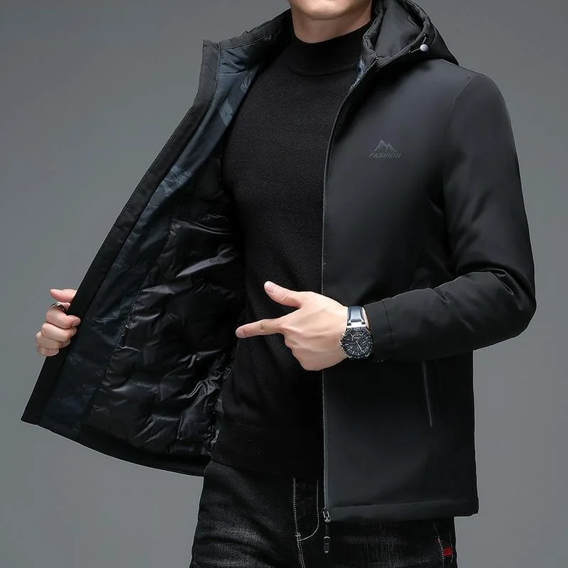 Men Duck Down Windbreaker Puffer Coats Mens Clothing 2023 Top Grade Designer Brand Casual Fashion with Hood Winter Warm Jacket