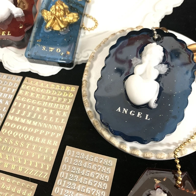 

5Pcs/set Glitter Alphabet Letter Stickers for Grad Cap and Handicraft Art Glitte