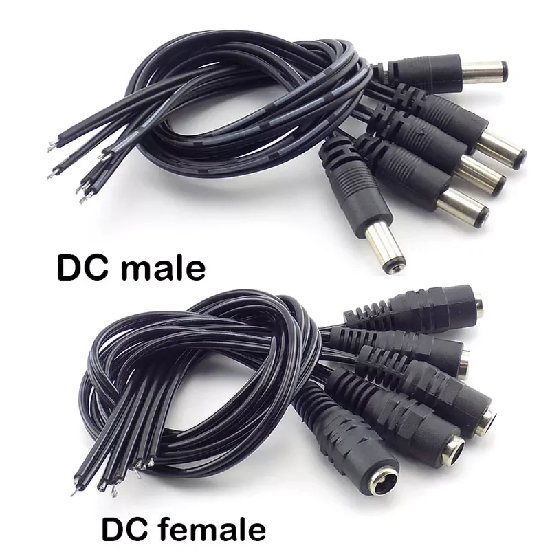 

2023NEW AC DC Female Male power Cable wire Connecter Jack Adapter Connectors for LED Strip CCTV Camera led strip lights Plug 5.5