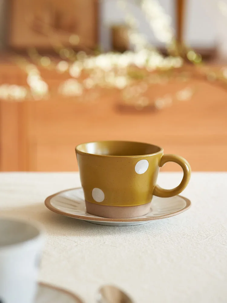 

Coffee Cup Saucer Set Japanese Creative Retro Ladies High End Exquisite Ceramic Home Design Latte Cups Afternoon Tea D711D