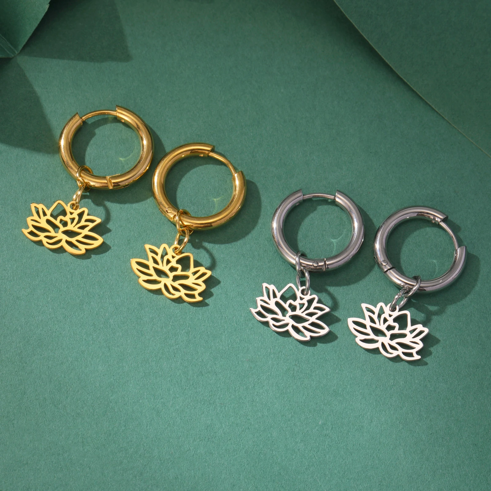 Месяц рождения цветы висячие серьги для женщин нержавеющая сталь обруч