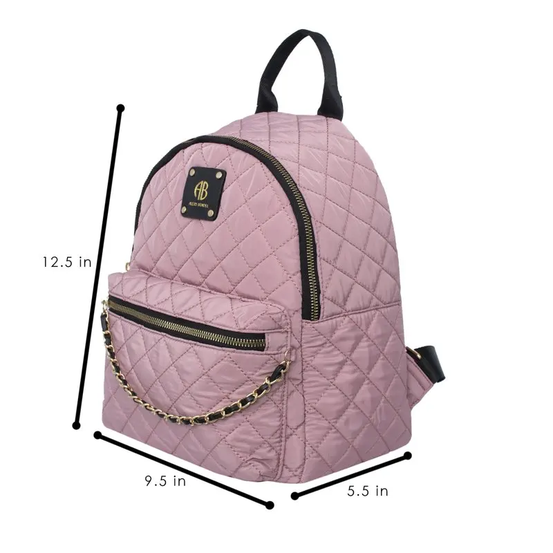Alexis Bendel Women’s Large Nylon Quilted Backpack With Adjustable Shoulder Straps For School And Travel
