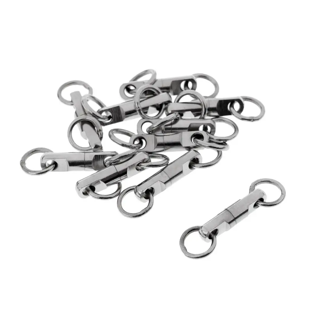 

20Pcs Fishing Ball Bearing Swivels Metal Barrel Rolling SnapsConnector