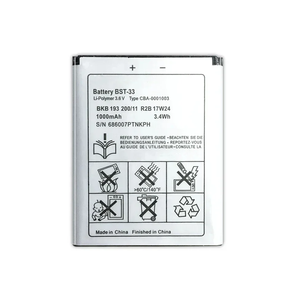 Литий-ионный аккумулятор BST-33 для мобильного телефона Sony Ericsson W205 W300 W300i W302 W395 W595 W595a