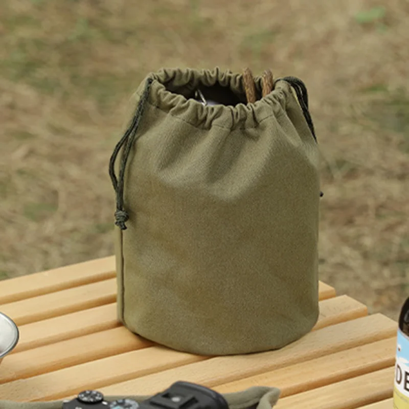 Army Green Canvas Storage Bag Outdoor Camping Mountaineering Bag Unisex Portable Exquisite Home Travel Wash Makeup Storage Bag
