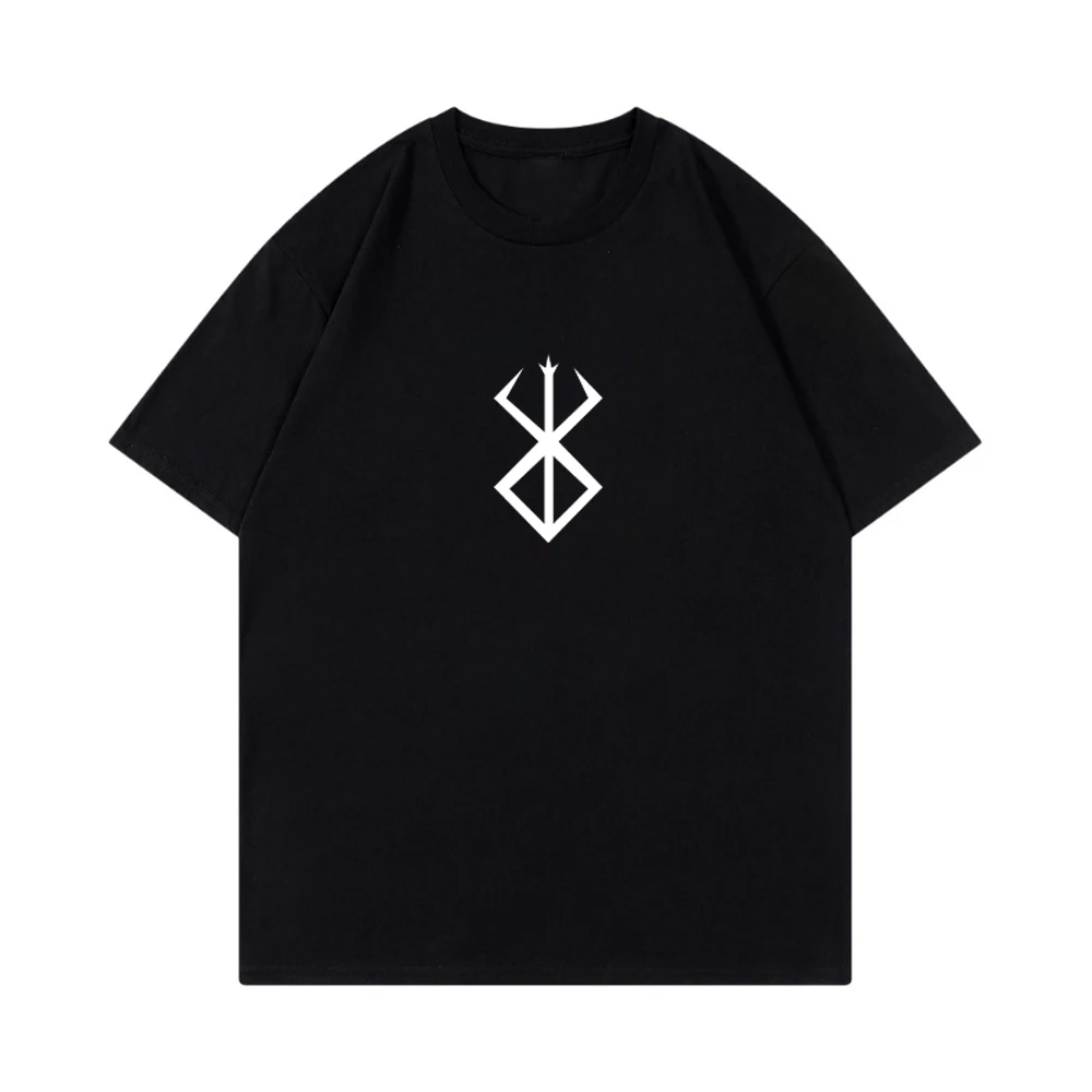 

Хлопковая Высококачественная удобная футболка с коротким рукавом и аниме-принтом берсек, свободная модная мужская футболка с коротким рукавом