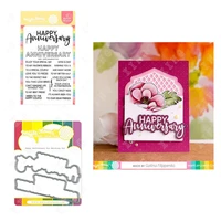 happy anniversary new metal cutting dies stamps scrapbook diary decoration embossing template diy greeting card handmade