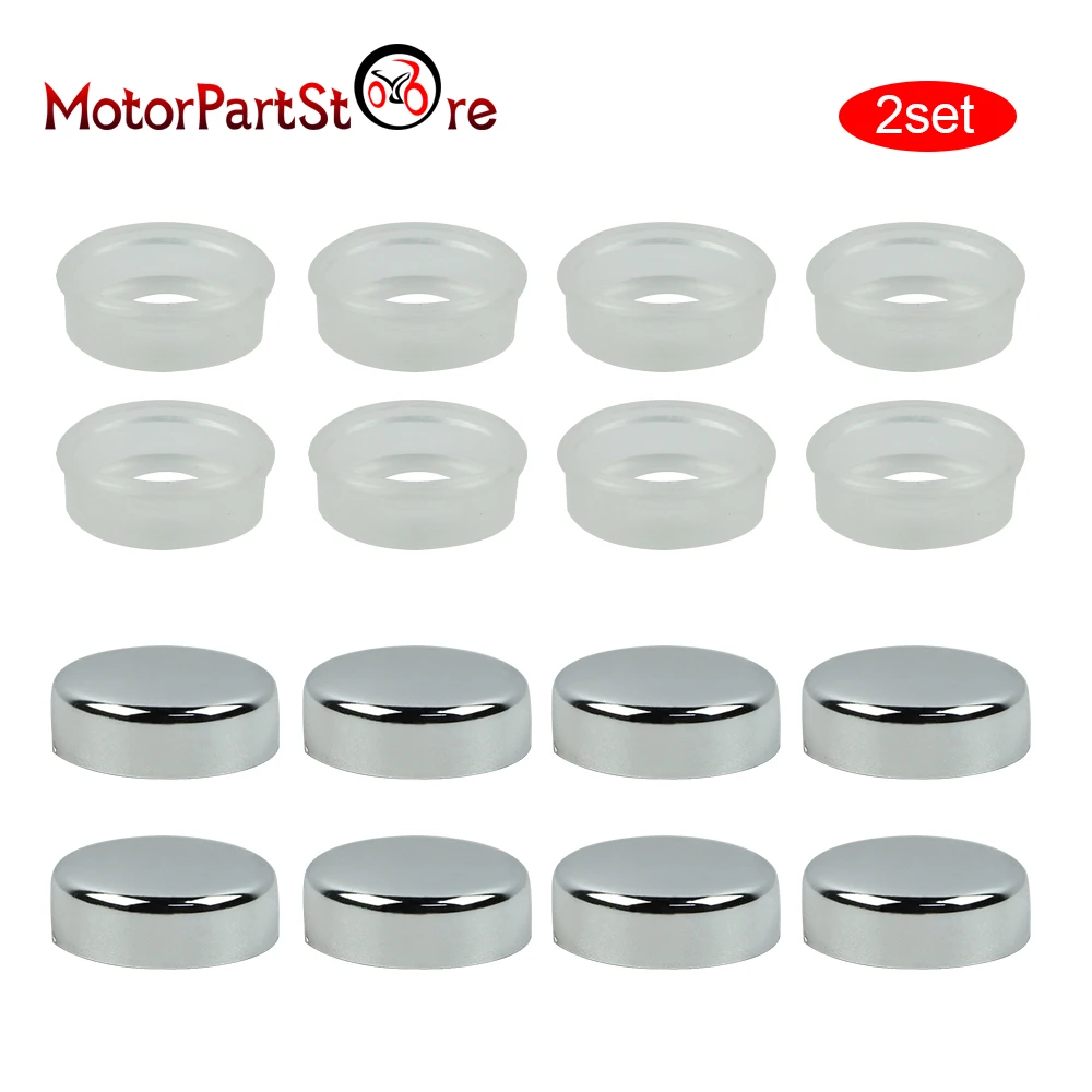 2 комплекта серебристых хромированных крепежных колпачков для - Цена: 2.6