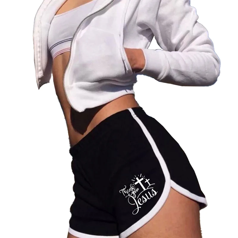 Шорты Tuveke женские спортивные с принтом Иисуса Христа повседневные короткие