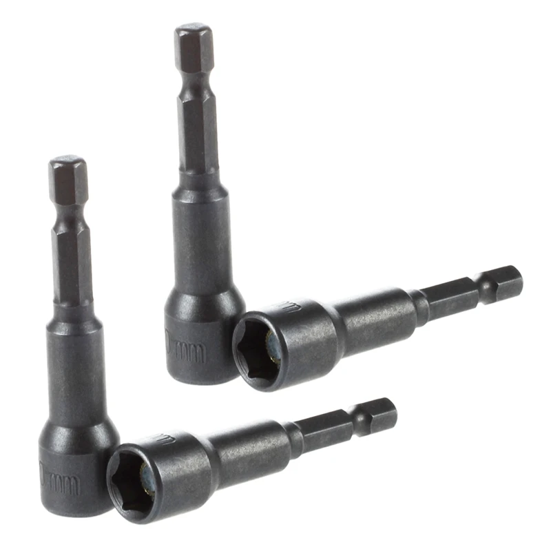 

Hot 4Pcs 1/4 Shank Magnetic 10Mm Socket Wrench Hex Nut Driver Bit