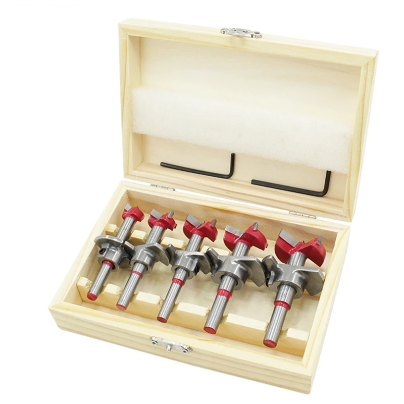 

5pcs Diameter 15-35mm Adjustable Carbide Drill Bits Hinge Hole Opener Boring Bit Tipped Drilling Tool Woodworking Cutter