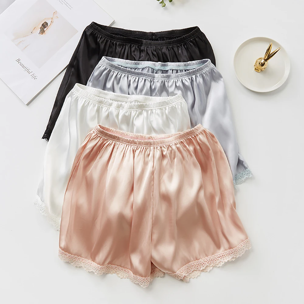 

Home Short Satin Elastic Waist Spring Girl Summer Women's Breeches Lace Safety Shorts Pants Boxer Panties