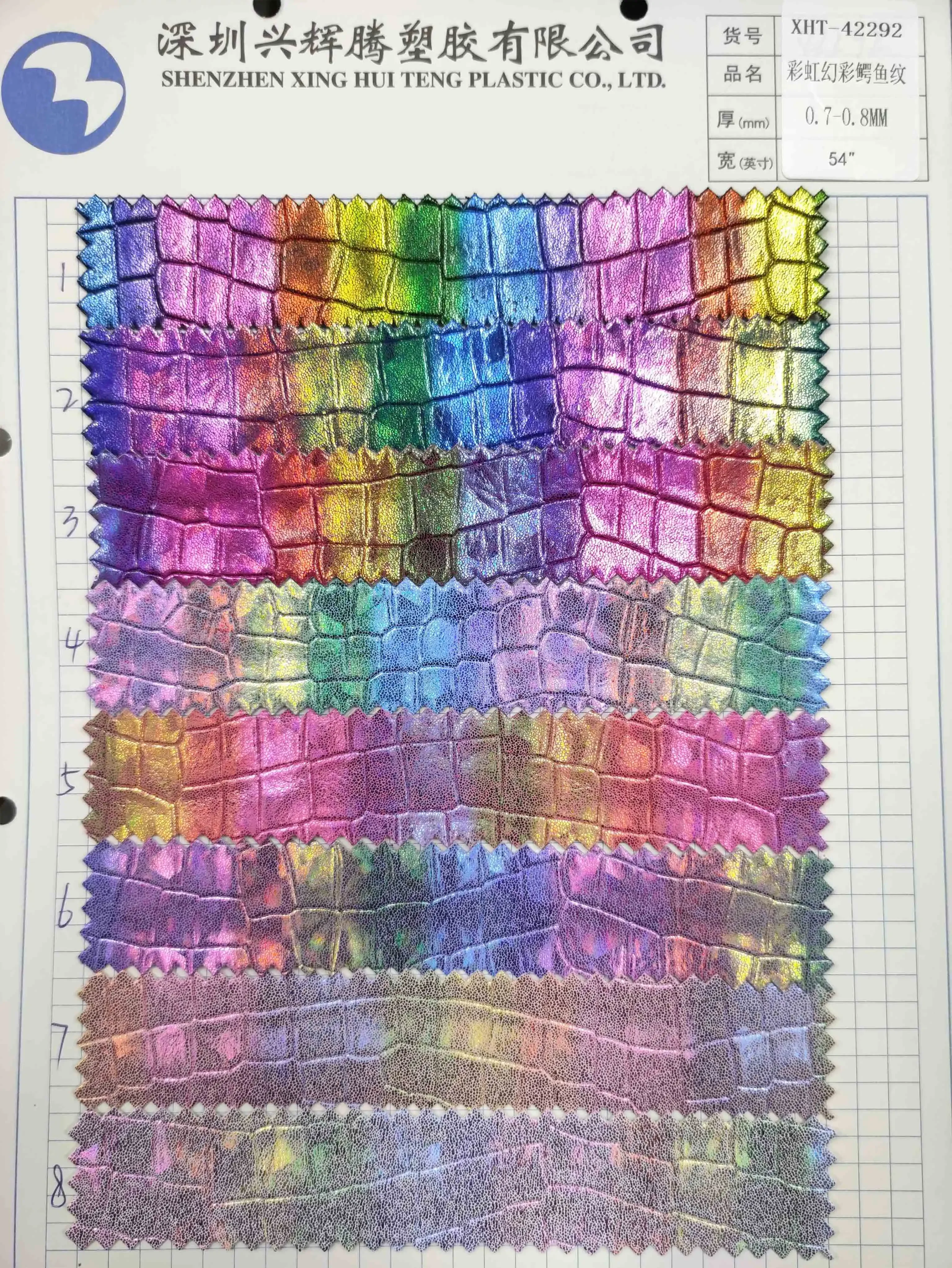 Радужная тисненая крокодиловая ткань из искусственной кожи 30x135 см рулон для