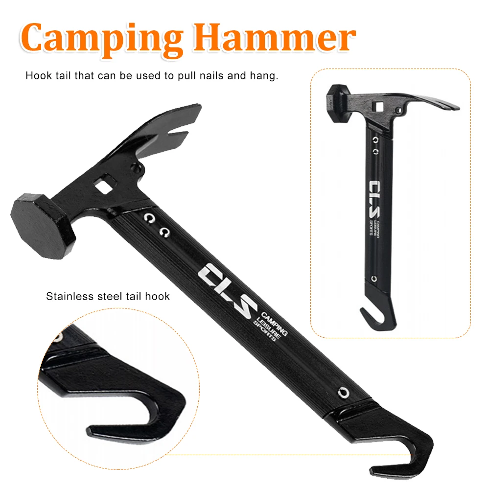 

Ultra-light Portable Tent Hammer Camping Peg Hammer Aluminum Alloy Mallet Tent Hammer Stake Peg Puller with Remover Camping Tool