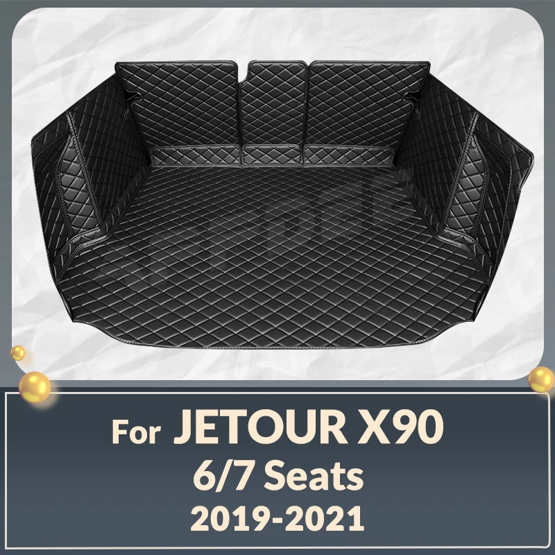 

Автомобильный коврик для багажника с полным покрытием для Jetour X90 7-Seat 2019-2021 20, автомобильный коврик для багажника, подкладка для груза, защитные аксессуары для интерьера
