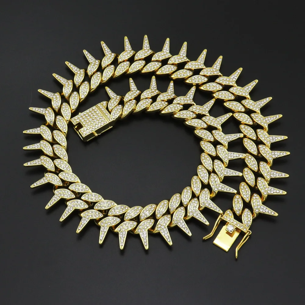 

Ожерелье-цепочка для мужчин и женщин, украшение в стиле хип-хоп, сверкающая цепь, модное Ювелирное Украшение в стиле панк