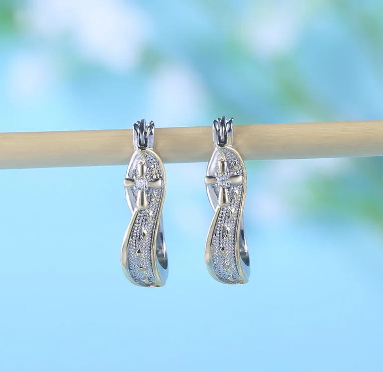 

ANGLANG Fashion Women Drop Dangle Huggie Hoop Earrings Micro Paved CZ Anniversary Birthday Fine Gift Daily Accessory