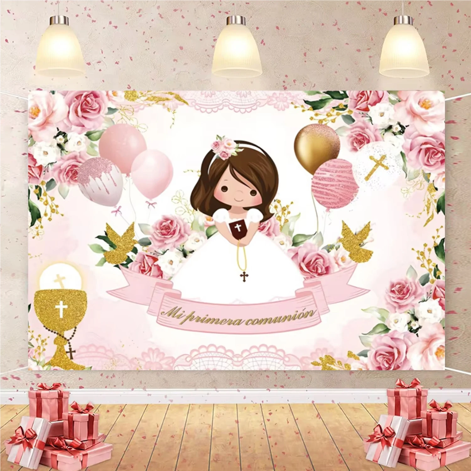 Тематический фон для первого причастия девочек и мальчиков украшение вечеринки