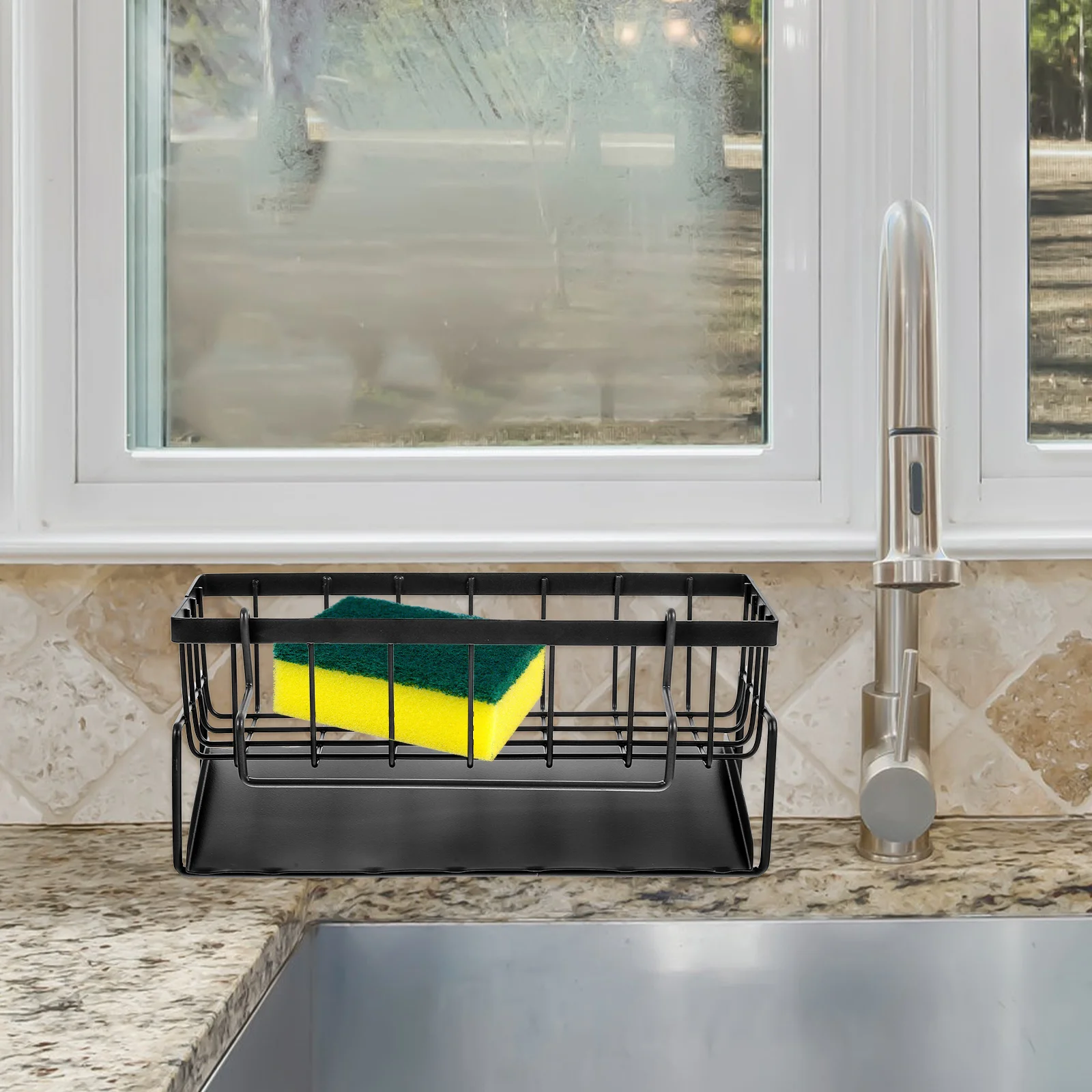 

Kitchen Sink Sponge Holder Organizer Dishcloth Wire Mesh Basket Organizers Rack