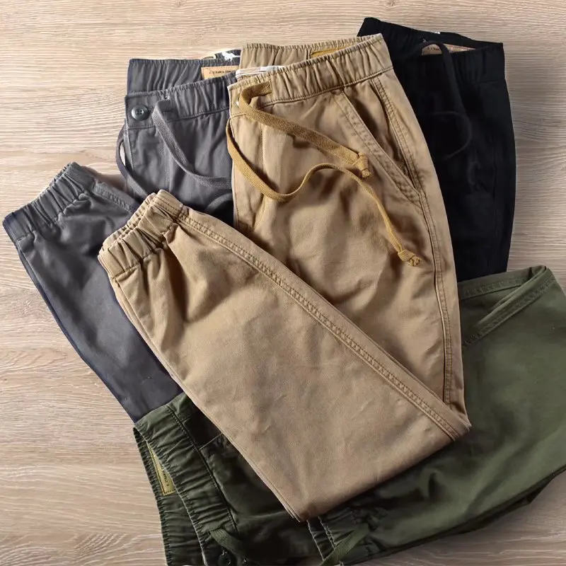 Модные брендовые мужские повседневные брюки свободного покроя в корейском стиле
