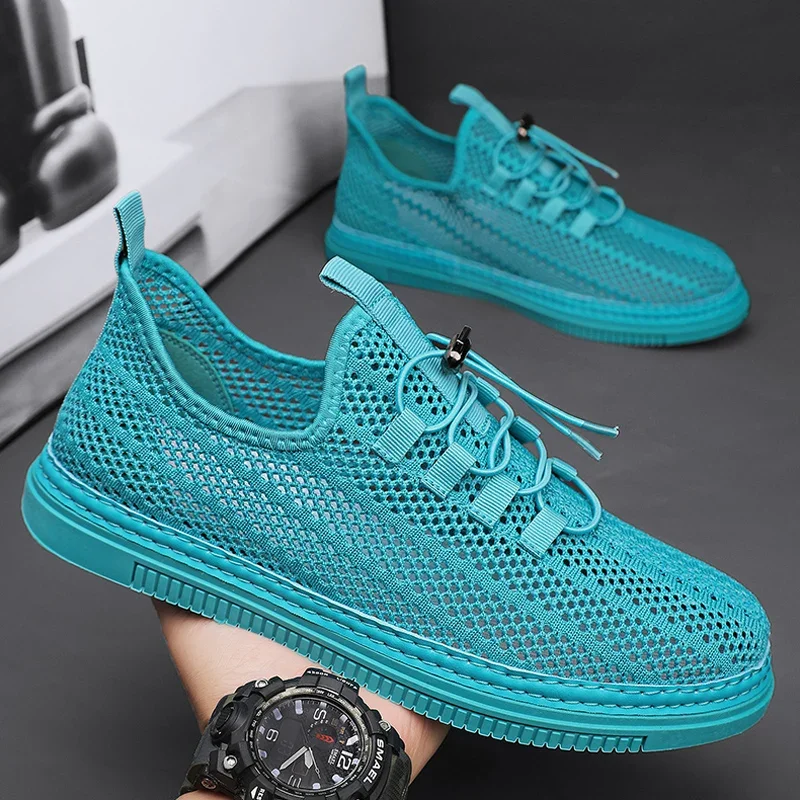 Мужская обувь в сетку летние дышащие кроссовки повседневные для скейтборда