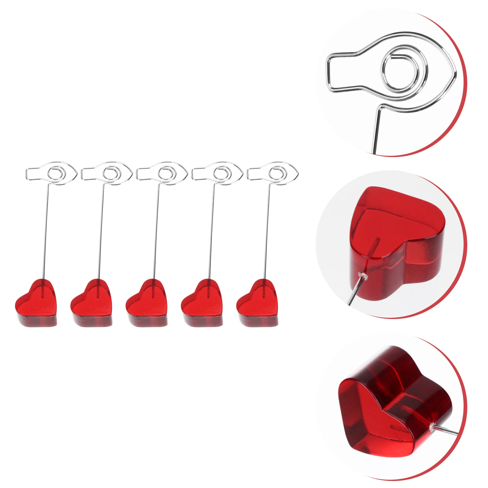 

5 Pcs Vertical Memo Holder Dinner Table Decor Photo Memorandum Rack Note Fixing Stand Clips Iron Business Cards Child