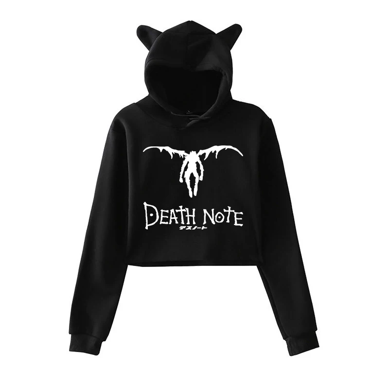 Японское аниме Death Note толстовки укороченные топы женские милые Мультяшные