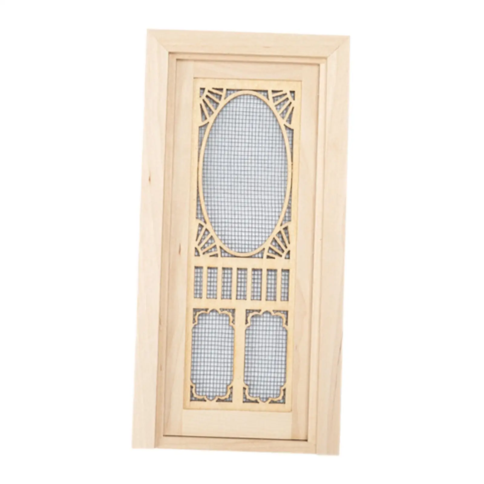 

Mini Dollhouse Miniature External Hollow Screen Door Dining Room Living Room 1/12 Wooden Single Door Scenery Supplies Ornaments