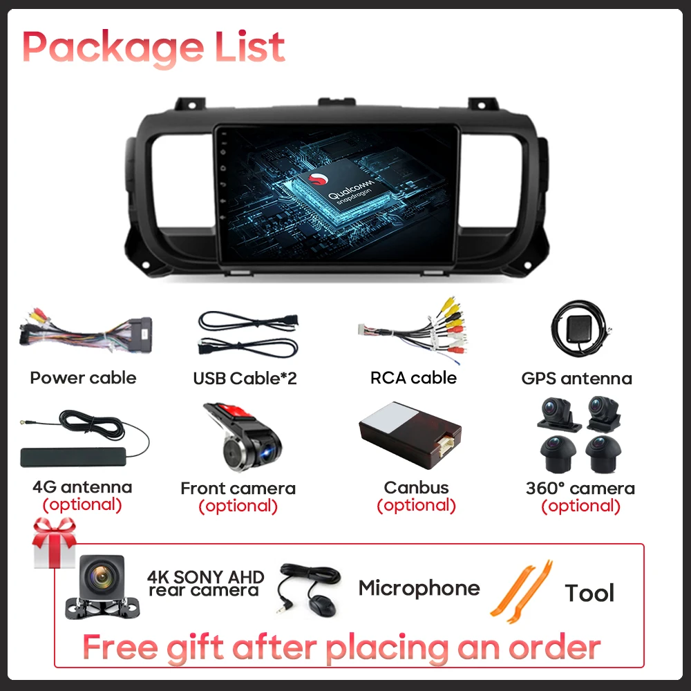 Car Multimedia Video Player for Citroen Jumpy SpaceTourer for Peugeot Expert Traveler for Toyota Proace 2016-2021 GPS Navigation images - 6