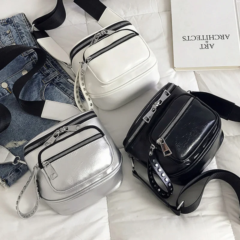 

Женская сумка на плечо, модная однотонная Повседневная сумка-мешок из ПУ кожи, водонепроницаемая сумка-мессенджер на молнии, женская сумка