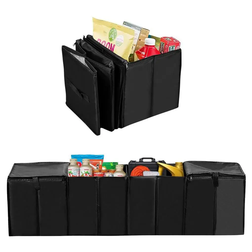 

Car Trunk Bag Accessory Heat Preservation Storage Holder Folding Compartment Organizer Bags Fittings Holding Pouch Black