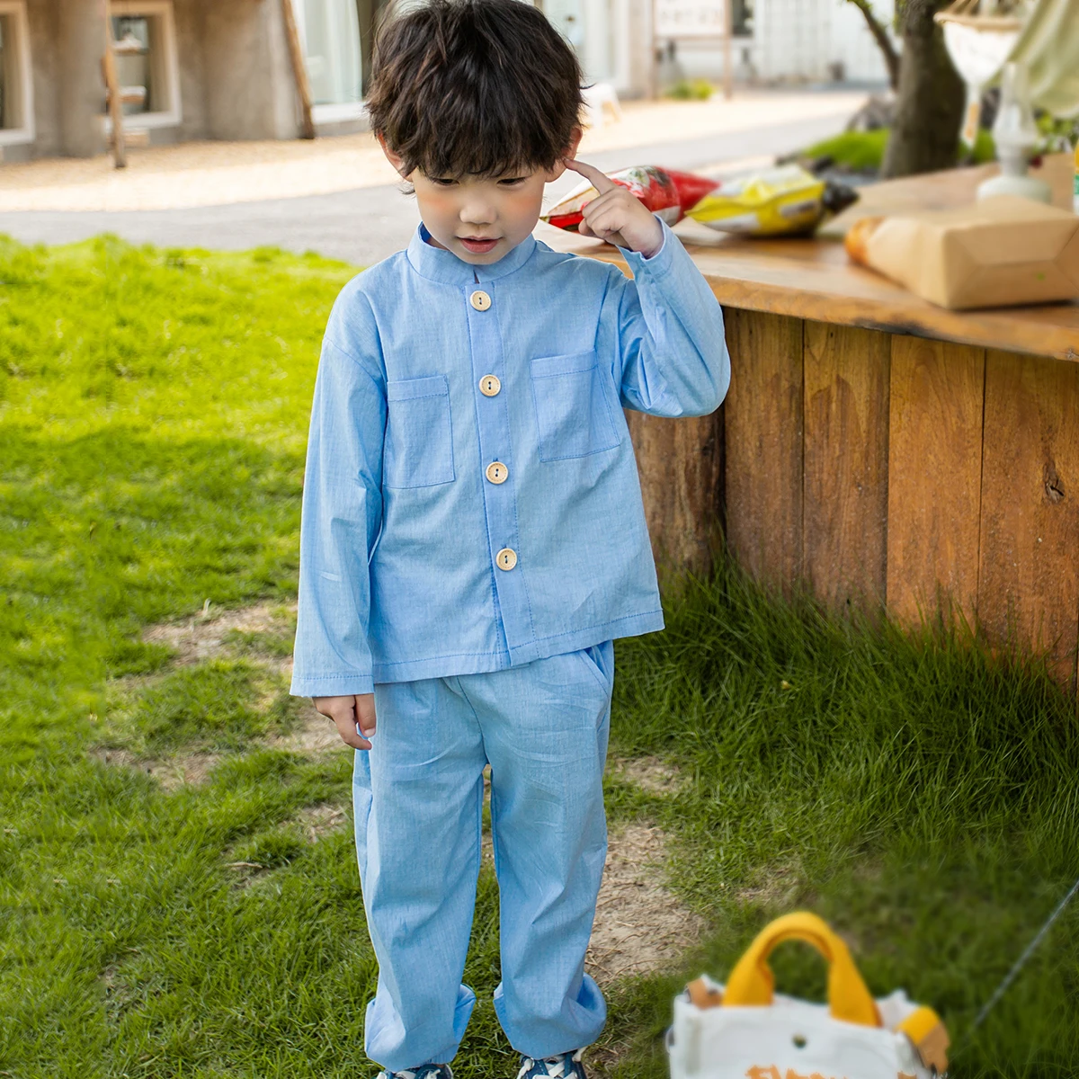 

Toddler Baby Boys Shirt Pants Outfits Kids Birthday Party Formal Clothes Shirts Long Sleeve Tops Elastic Waist Trousers 2PCS