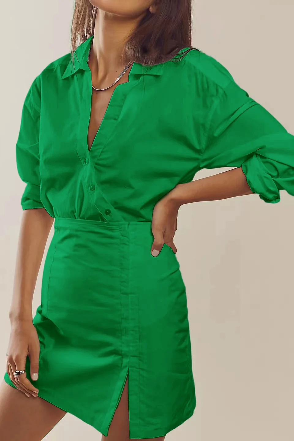 

2023 Women Fashion Blouse Skirt Set