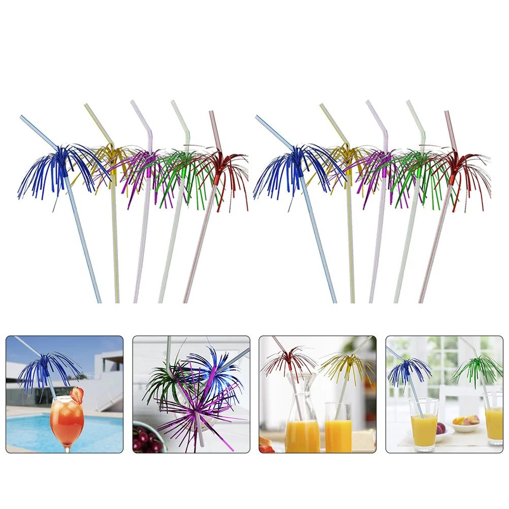 

50pcs Party Fireworks Straws Cold Drink Decoration Straws Cocktail Straws