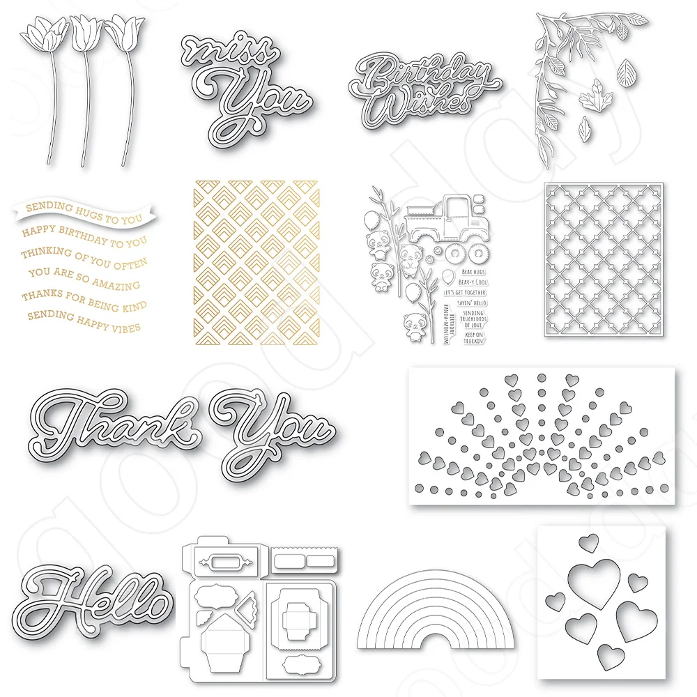 

Love Layered Tulips Metal Cutting Dies Hot Foil Scrapbook Diary Decoration Embossing Template Diy Greeting Card Handmade New