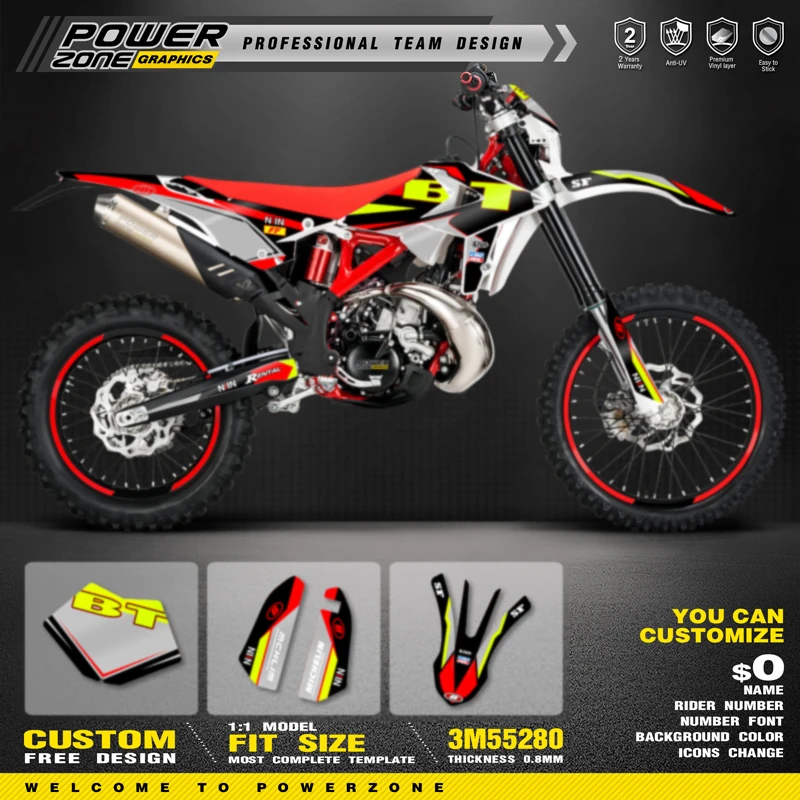 Комплект графических наклеек и PowerZone для BETA 2018 2019 RR RR-S 125 200 250 300RR 350 390 430 480 RX 07