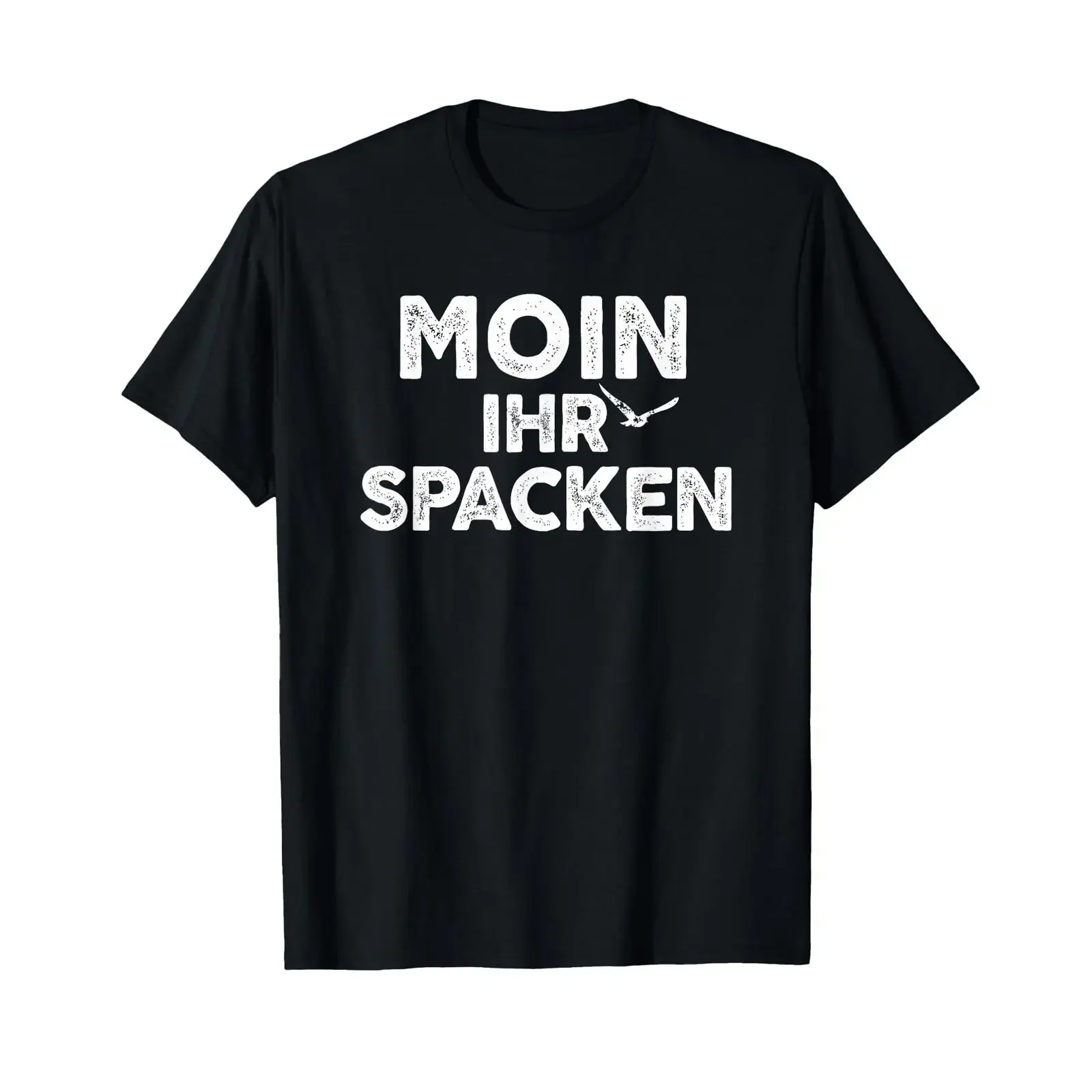 Фото Мужская футболка Moin Ihr Spacken с забавным северогерманским юмором, винтажная, с эффектом потертости, модная, повседневная, дизайнерская одежда, уличная одежда для мужчин №1