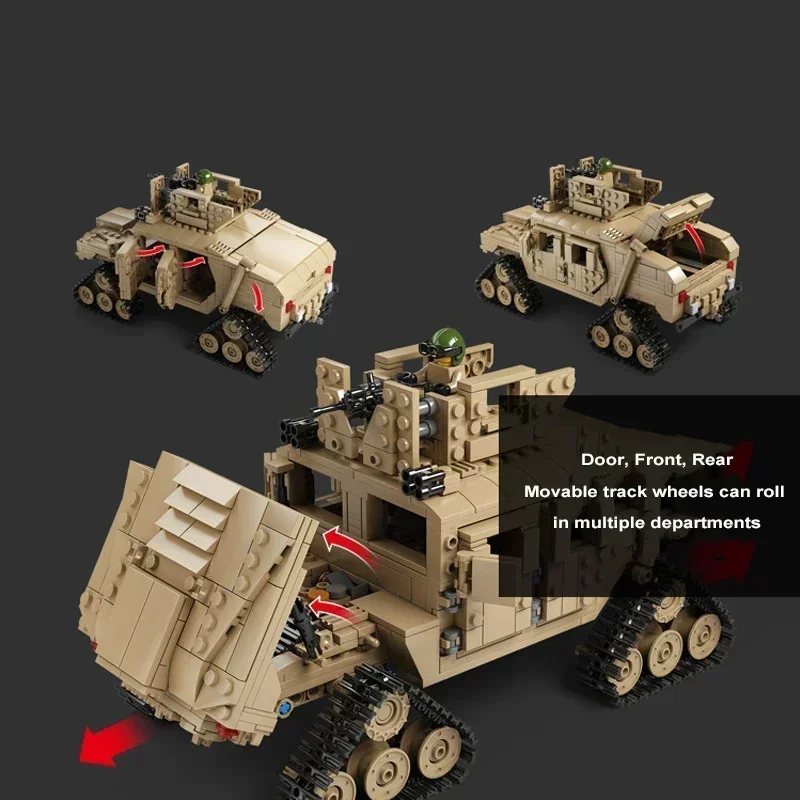 1463 шт. 2в1 военный M1A2 тактический танк гусеничный автомобиль строительные блоки с
