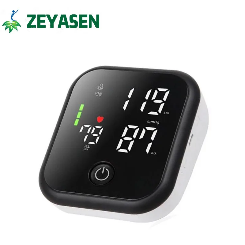 

Upper Arm Blood Pressure Monitor LED Screen 99*2 Memory Sphygmomanometer Tonometer Voice Broadcast Heart Rate Detector Manometer