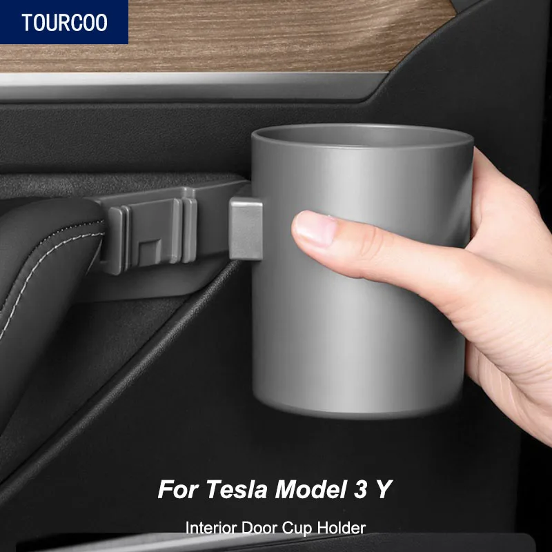 

For Tesla Model 3 Y Interior Heightened Door Cup Holder Storage Bottle Box Car Modification Accessories