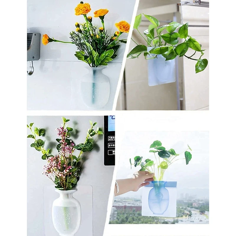 

Волшебная силиконовая ваза, съемная силиконовая ваза для цветов, многоразовая настенная ваза для цветов, стеклянная ваза