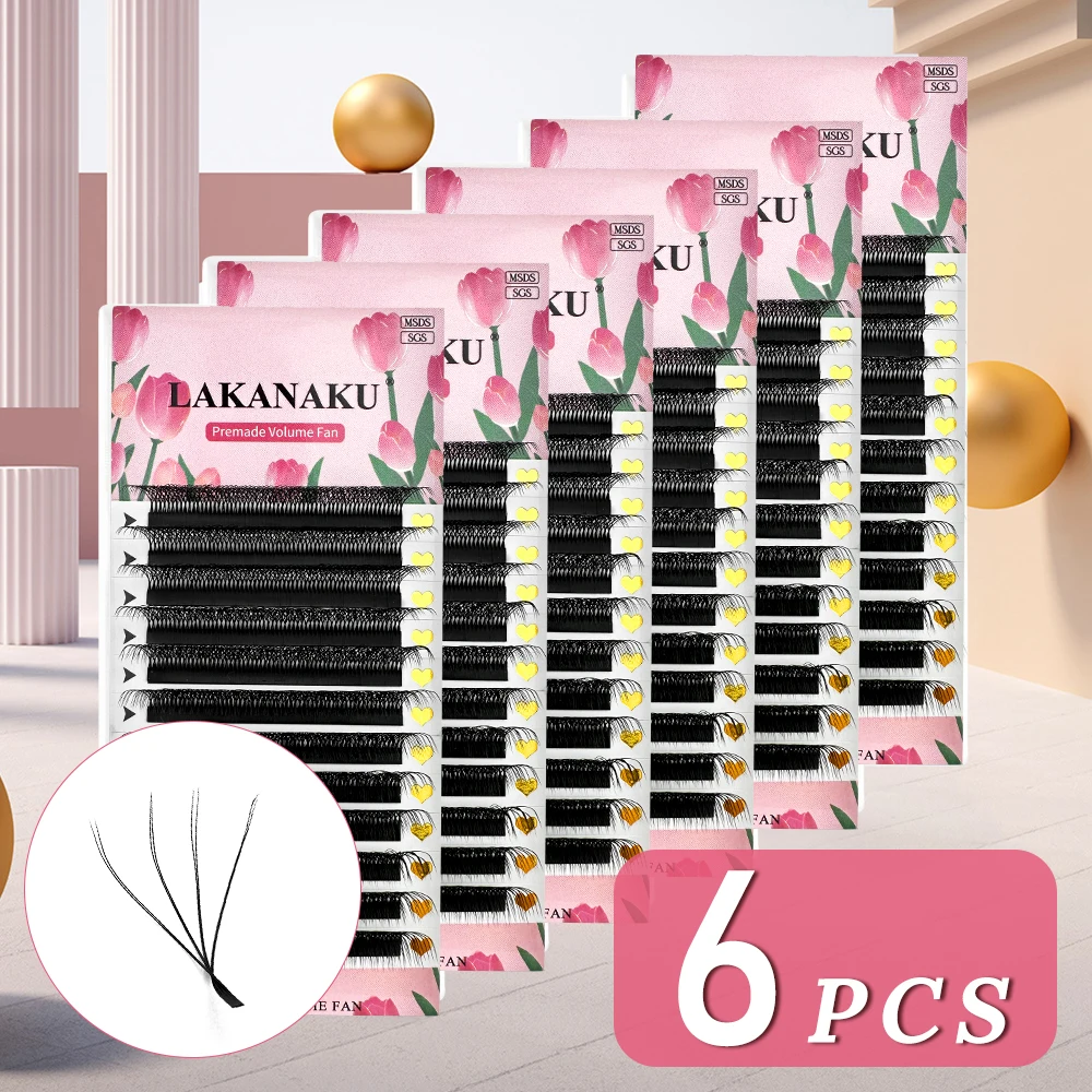 

Ресницы LAKANAKU 8D W, формы для наращивания, 6 лотков, готовые объемные Искусственные ресницы, принадлежности для наращивания