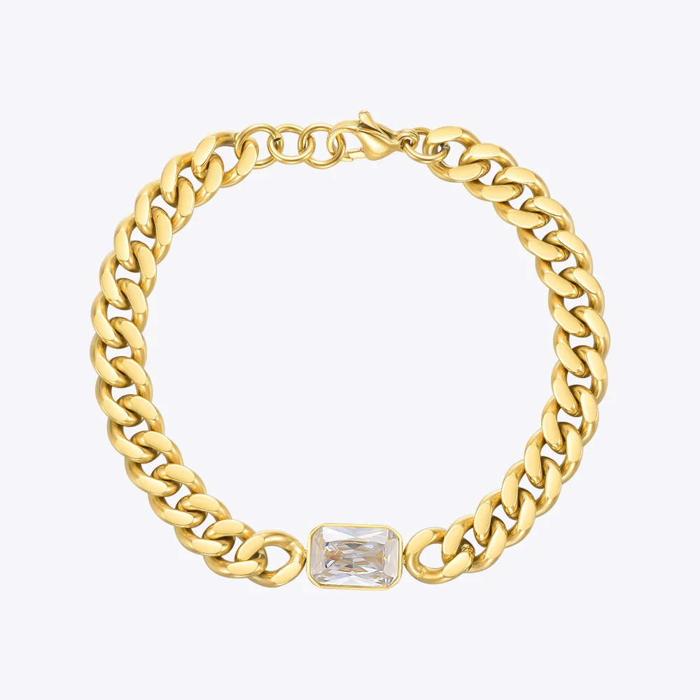 

Женский браслет из нержавеющей стали ENFASHION, браслет золотого цвета с цирконом в стиле панк, 2021, Модная бижутерия для вечеринки, B212251