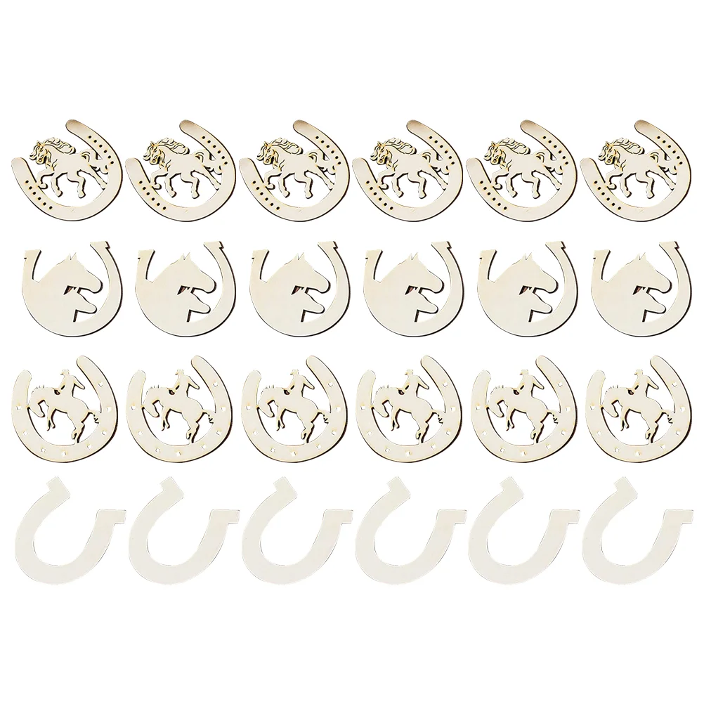 

24pcs Unfinished Wooden Horse Cutouts Wooden Discs
