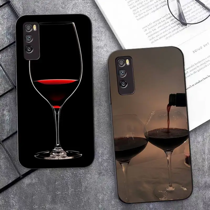 

Elegant Red Wine Glass Phone Case for Huawei Mate 20 10 9 40 30 lite pro X Nova 2 3i 7se