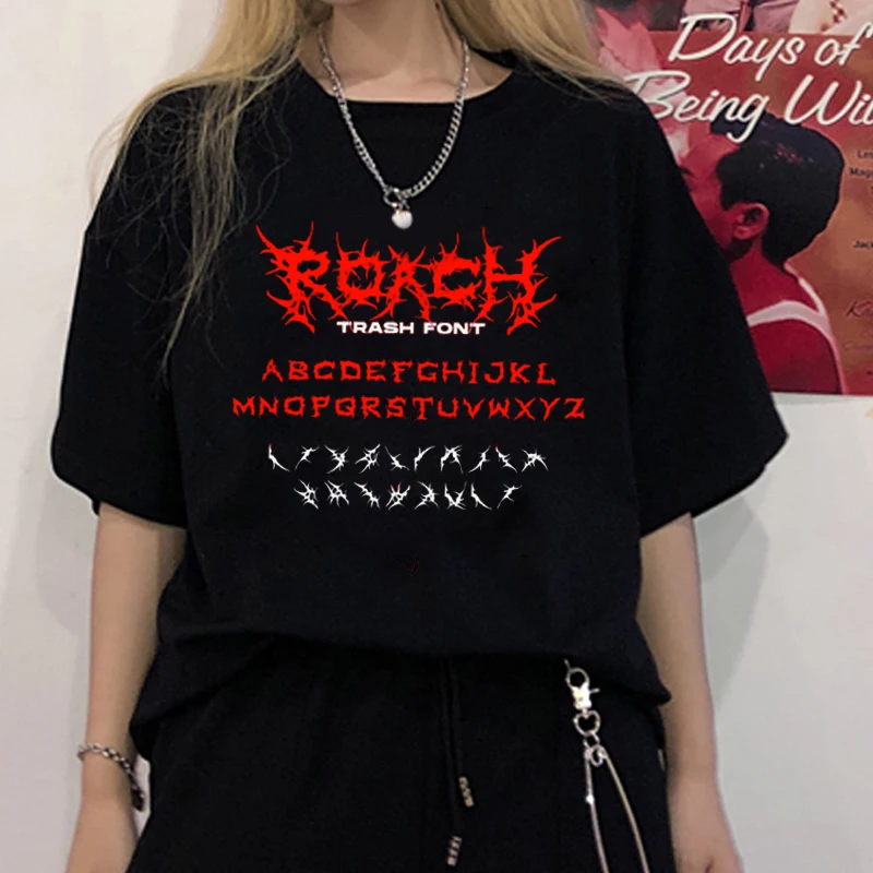 

Summer Goth Plus Size Women Clothing Graphic T Shirts Gothic Clothes Harajuku Korean Fashion Short sleeve t shirt Womens Tops